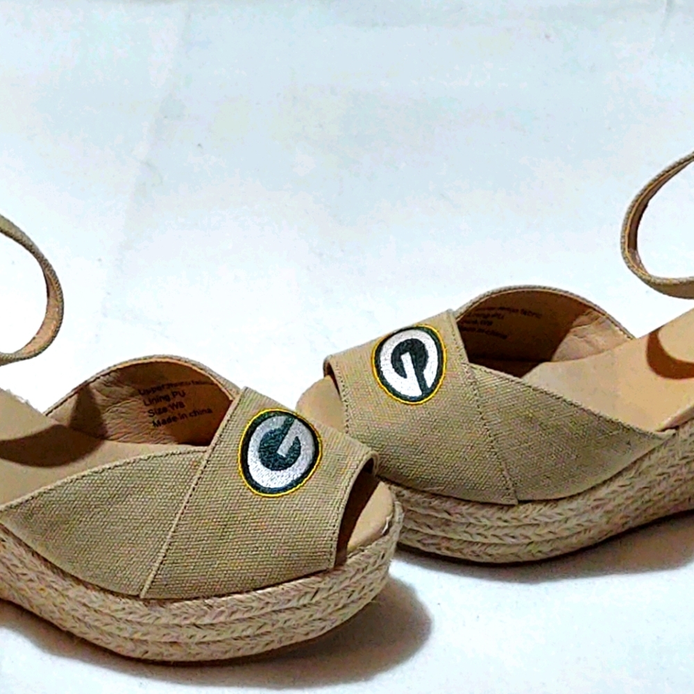 Women's Wedge Heels w/ Green Bay Logo